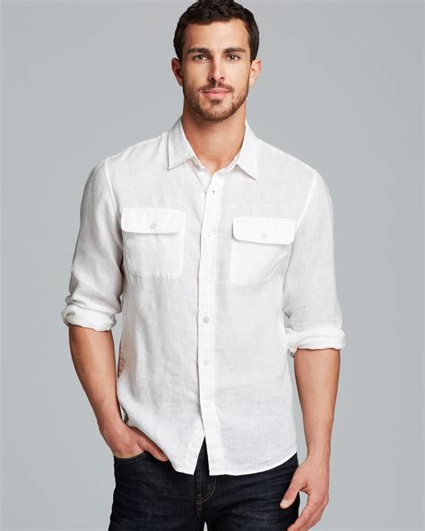 long sleeve michael kors shirt|Michael Kors men's linen shirt.